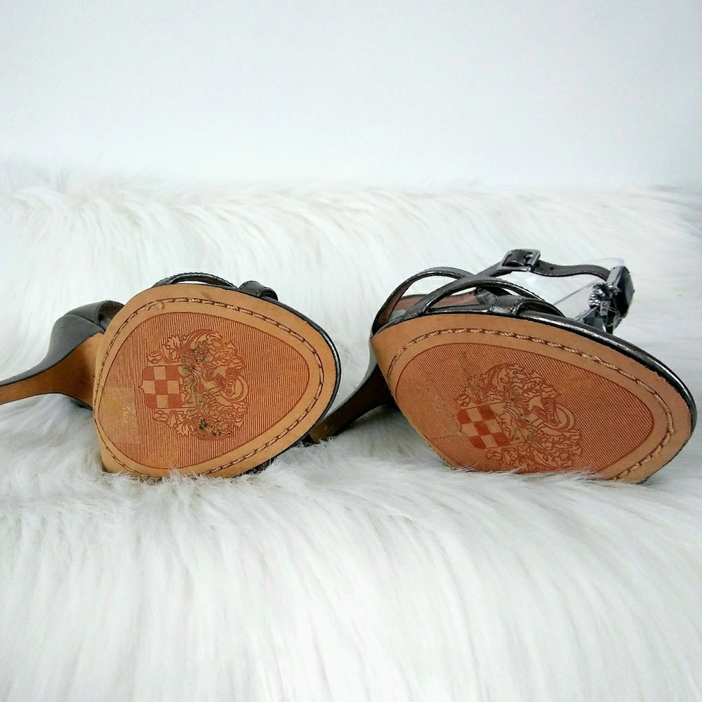 FINAL! VINCE CAMUTO Pewter Jeweled High Heels Sz 7 - Picture 7 of 7